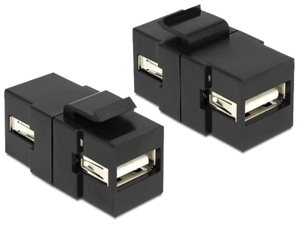 Delock - Trapetsjack - USB Type A - svart