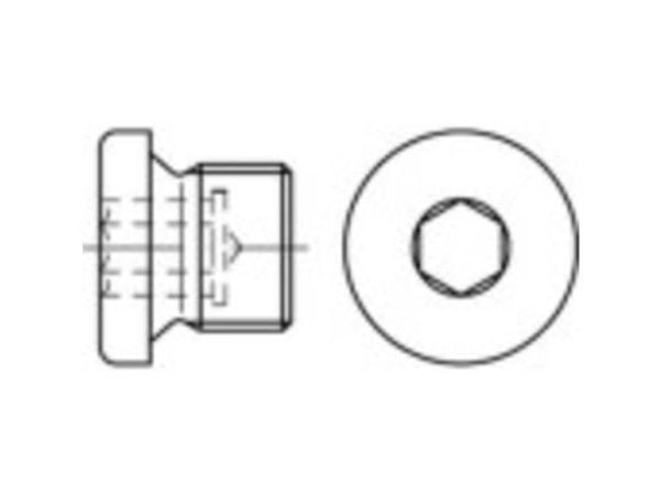 TOOLCRAFT 112717 låseskruer 3/4" innvendig sekskant DIN 908 stål 25 stk