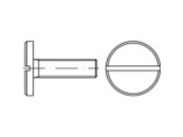 TOOLCRAFT skruer med flatt hode M3 10 mm spor DIN 921 stål 100 stk