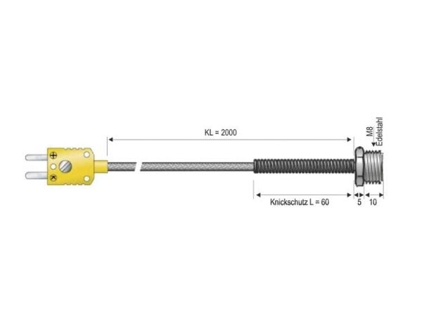 Skrueføler B & B Thermo-Technik 0625 1445-06 -50 til +400 °C K Kalibrering efterFabriksstandardi