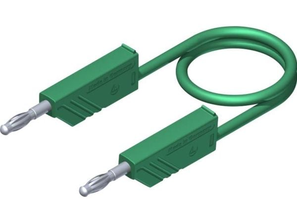 SKS Hirschmann CO MLN 100/2,5 Testledning [Lamellkoppling 4 mm - Lamellkoppling 4 mm] 1,00 m Grön 1 st