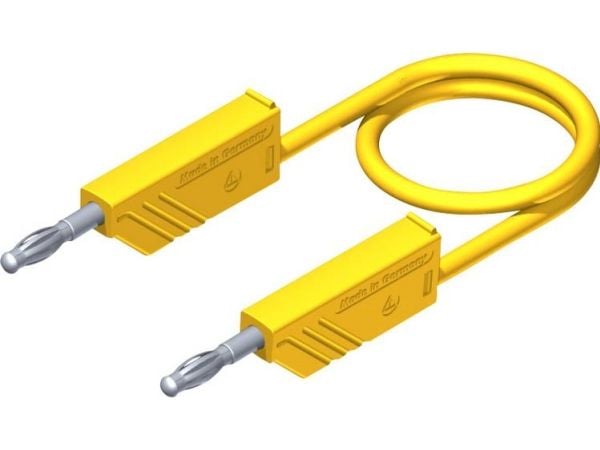 SKS Hirschmann CO MLN 50/2,5 Prøveledning [Lamelstik 4 mm - Lamelstik 4 mm] 0,50 m Gul 1 stk