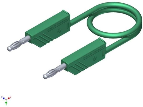 SKS Hirschmann CO MLN SIL 100/1 Testledning [Lamellanslutning 4 mm - Lamellanslutning 4 mm] 1,00 m Grön 1 st