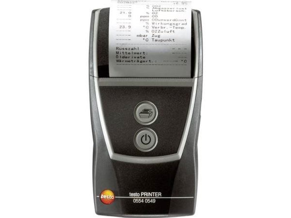 Testo 0554 0549, Suoralämpö, Kannettava tulostin, Langallinen & langaton, Musta, Akku, 75 mm