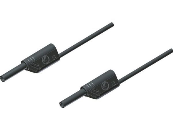 SKS Hirschmann MVL S 25/1 Au Turvatestausjohto [Lamelliitin 2 mm - Lamelliitin 2 mm] 25.00 cm Musta 1 kpl 1 kpl