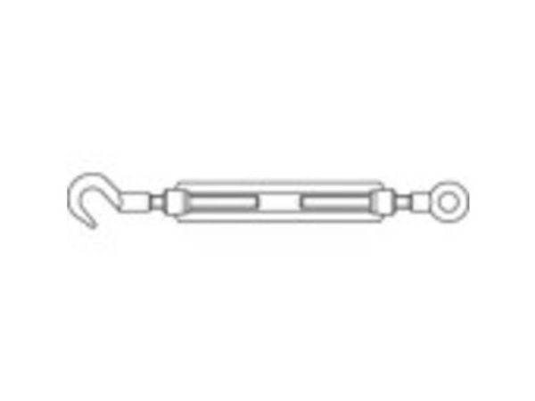 TOOLCRAFT 136608 trådstrammer krok-øye M20 stål galvanisert DIN 1480 1 stk