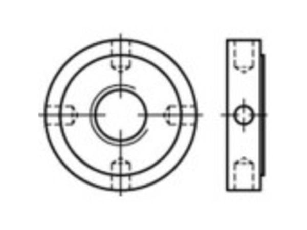 TOOLCRAFT 137261 Mutterit ristireiällä M18 DIN 1816 Teräs 10 kpl