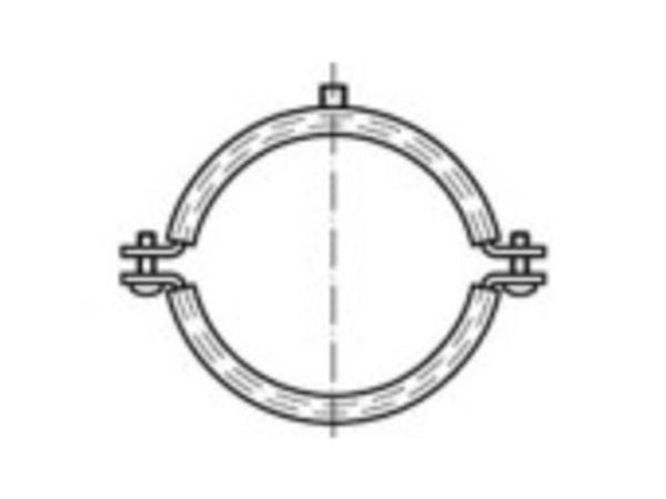 TOOLCRAFT rørspennbånd bossede klemmer 53 mm galvanisert stål 50 stk