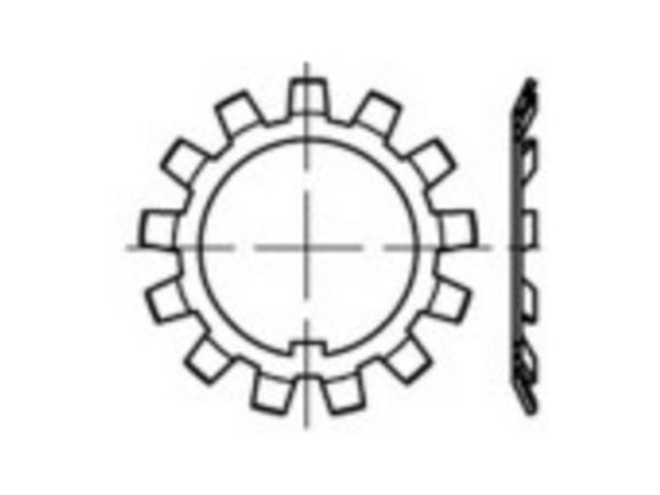 TOOLCRAFT 137803 sikringsplate – innvendig diameter 20 mm, utvendig diameter 36 mm DIN 5406 stål, 25 stk
