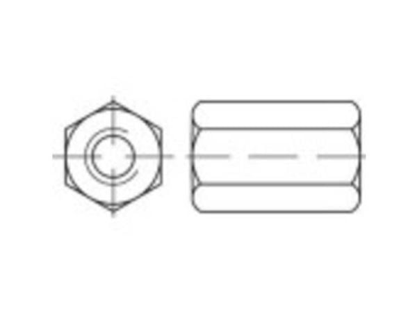 TOOLCRAFT 138233 sekskantskruemuttere M10 DIN 6334 stål galvanisert 50 stk