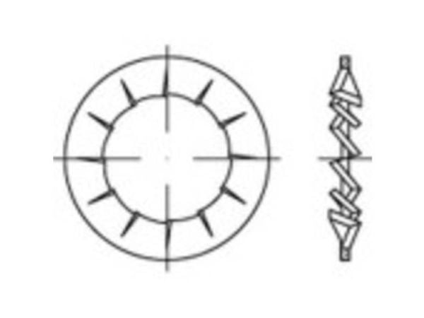 TOOLCRAFT stjernefjærskive innvendig diameter 19 mm DIN 6798 fjærstål galvanisert 100 stk