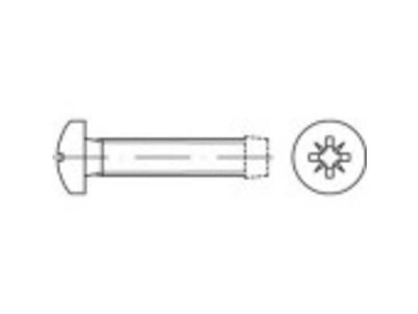 TOOLCRAFT gjengeskruer M3.5 8 mm kryssspor Pozidriv DIN 7500 stål galvanisert 1000 stk