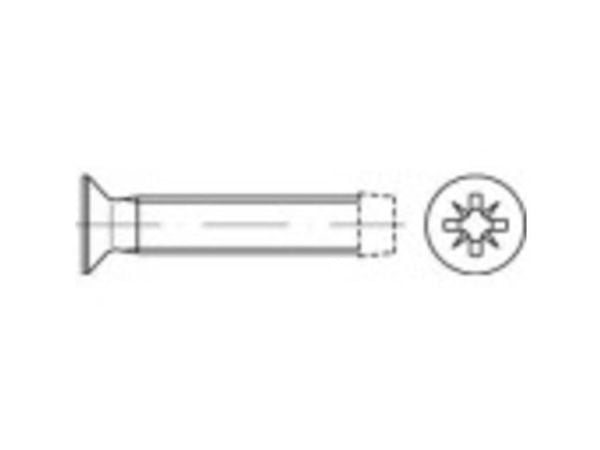 TOOLCRAFT gjengeskruer M2.5 6 mm kryssgjeng Pozidriv DIN 7500 stål galvanisert 1000 stk