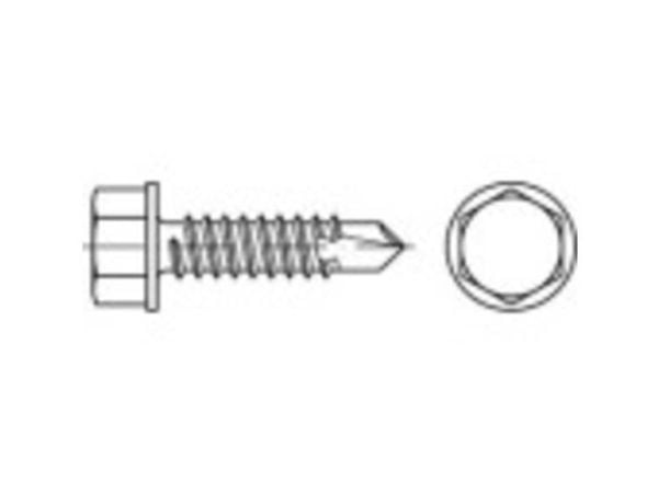 TOOLCRAFT bore skrue 5,5 mm 22 mm utvendig sekskant DIN 7504, stål, galvanisert, 500 stk