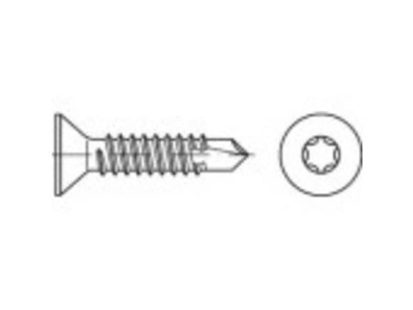 TOOLCRAFT 141586 borskrue 6,3 mm 50 mm T-profil DIN 7504 stål galvanisert 250 stk