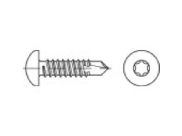 TOOLCRAFT 141628 borstskrue 4,8 mm 25 mm, T-profil DIN 7504, stål, galvanisert, 1000 stk