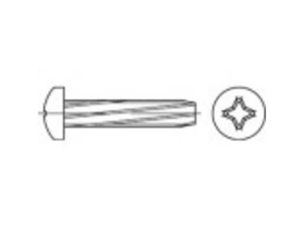 TOOLCRAFT 141774 plateskruer M6 40 mm kryss Philips DIN 7516 stål galvanisert, 250 stk