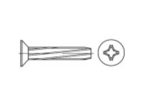 TOOLCRAFT 141799 Litteäkärkiset ruuvit M5 20 mm Lapiokutteri Philips DIN 7516 Teräs Sinkitty 500 kpl