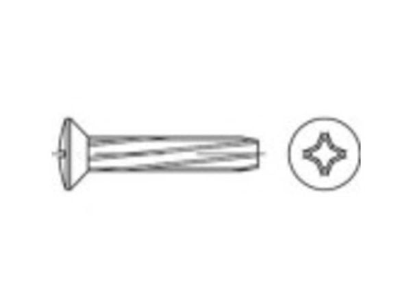 TOOLCRAFT 141843 Litteäpäiset ruuvit M6 20 mm Lapiokutteri Philips DIN 7516 Teräs Sinkitty 500 kpl