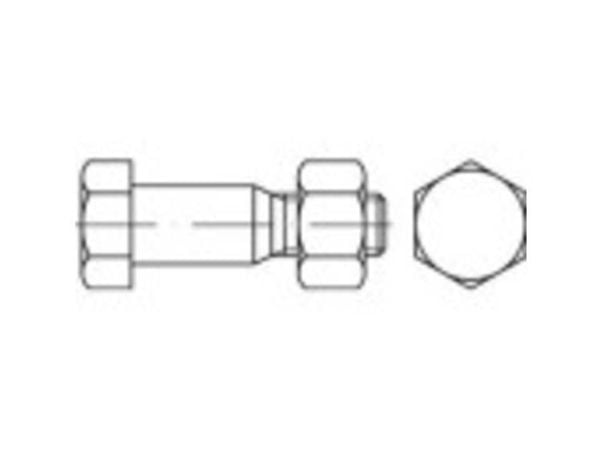 TOOLCRAFT 144214 sekskant skruer utvendig sekskant M24 80 mm DIN 7968 stål galvanisert 25 stk