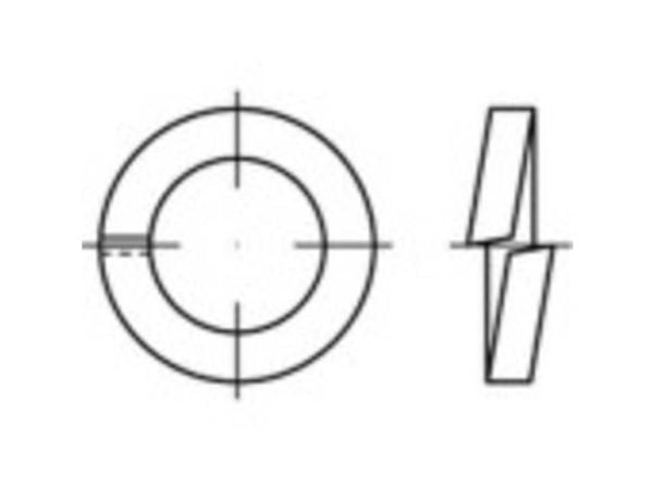 TOOLCRAFT 144948 fjærering innvendig diameter: 48 mm DIN 7980 fjærstål, 25 stk