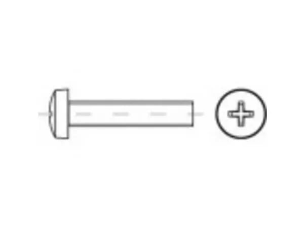 TOOLCRAFT 145967 linseskruer M6 45 mm Philips DIN 7985 stål galvanisert 200 stk
