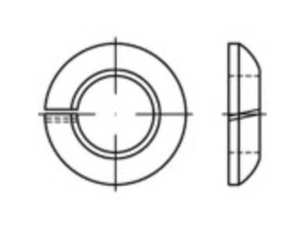 TOOLCRAFT fjær-ring innvendig diameter 14,5 mm DIN 74361 fjærstål galvanisert 100 stk