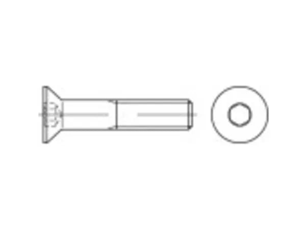 TOOLCRAFT 148942 forsænkede skruer M12 200 mm innvendig sekskant stål 50 stk