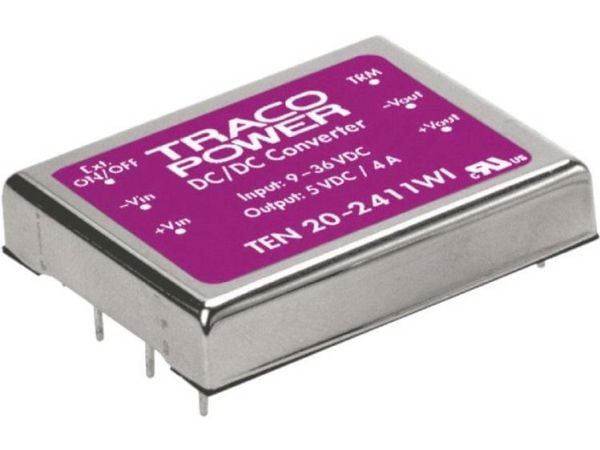 Traco Power TEN 20-2422WI, 25,4 mm, 10,2 mm, 50,8 mm, 30 g, 20 W, 9-36 V