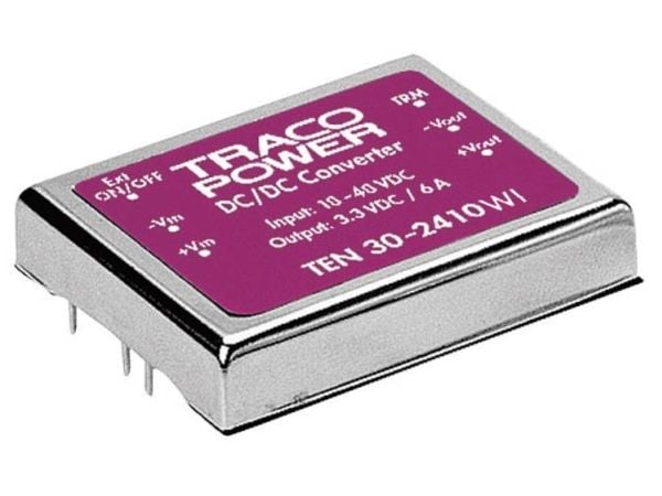 TracoPower TEN 30-2412WI DC/DC-muunnin, piirilevy 24 V/DC 12 V/DC 2,5 A 30 W Lähtöjen määrä: 1 x