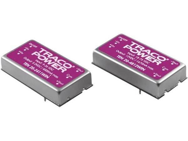 TracoPower TEN 20-2411WIN DC/DC-muunnin, piirilevy 24 V/DC 5 V/DC 4 A 20 W Lähtöjen määrä: 1 x