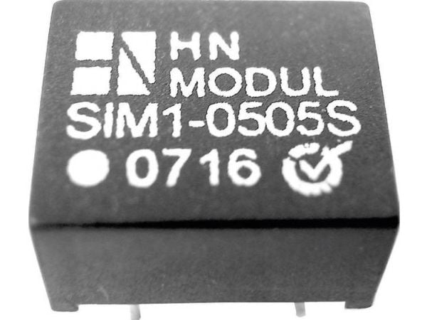 HN Power SIM1-0515D-DIL8 DC/DC-muunnin, piirilevy 5 V/DC 15 V/DC, -15 V/DC 40 mA 1 W Lähtöjen määrä: 2 x