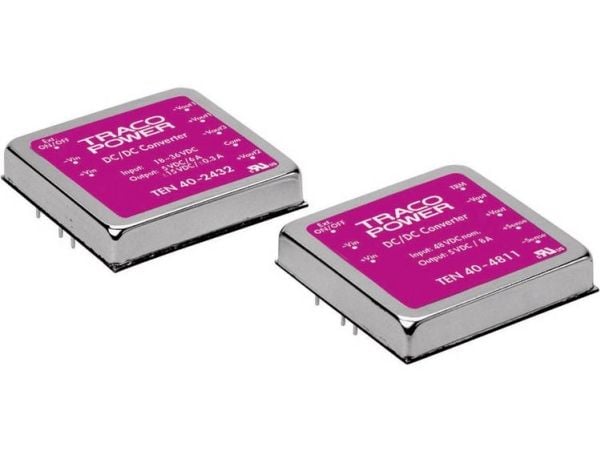 TracoPower TEN 40-2412 DC/DC-muunnin, piirilevy 24 V/DC 12 V/DC 3,3 A 40 W Lähtöjen määrä: 1 x