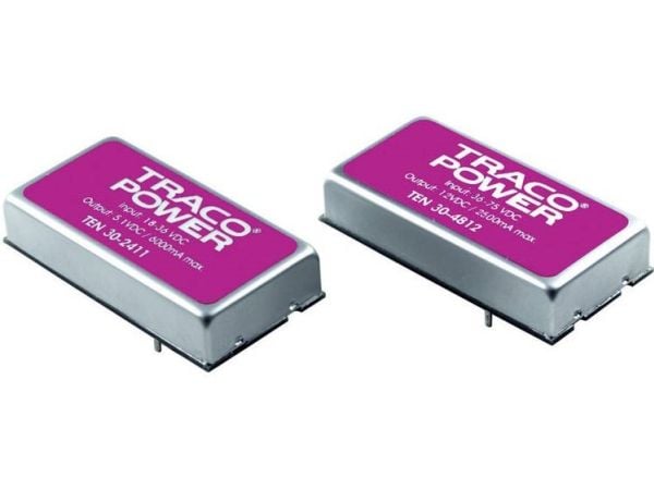 TracoPower TEN 30-2412 DC/DC-muunnin, piirilevy 24 V/DC 12 V/DC 2,5 A 30 W Lähtöjen määrä: 1 x