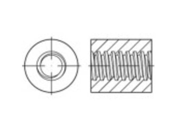 TOOLCRAFT 158210 runde trapesmuttere 40 mm stål, 1 stk