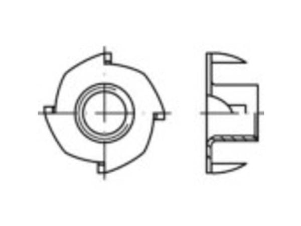 TOOLCRAFT 159331 innslagsmuttere M10 stål galvanisert 100 stk
