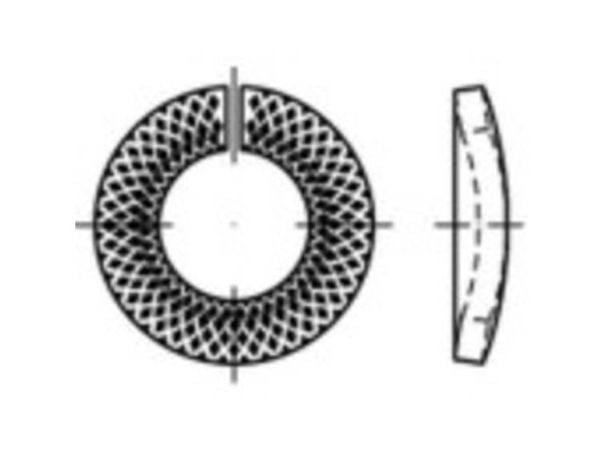 Låseringer 8 mm 14,8 mm fjærstål, galvanisert, 1000 stk TOOLCRAFT 159430