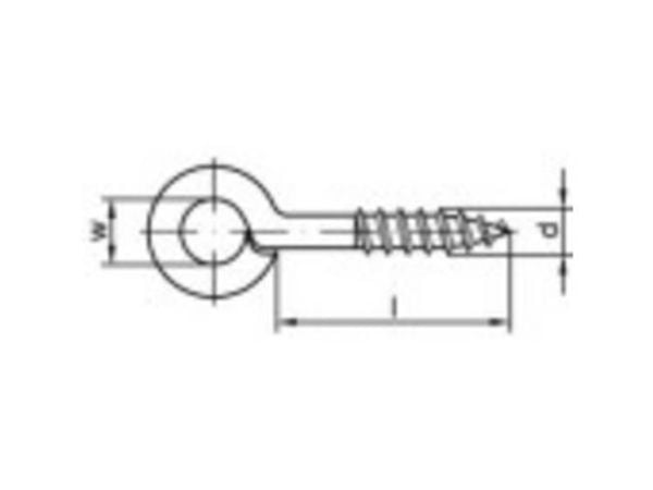 TOOLCRAFT øyebolter type 1 (Ø x L) 8 mm x 30 mm Galvanisert stål 100 stk