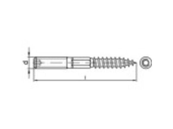 TOOLCRAFT stokkskrue M10 180 mm stål galvanisert 50 stk