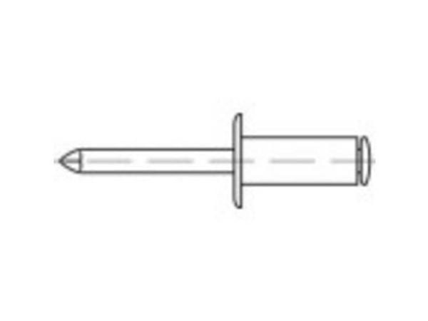 TOOLCRAFT 160012 Åpen blindnagle (Ø x L) 3 mm x 12 mm kobberstål 500 stk