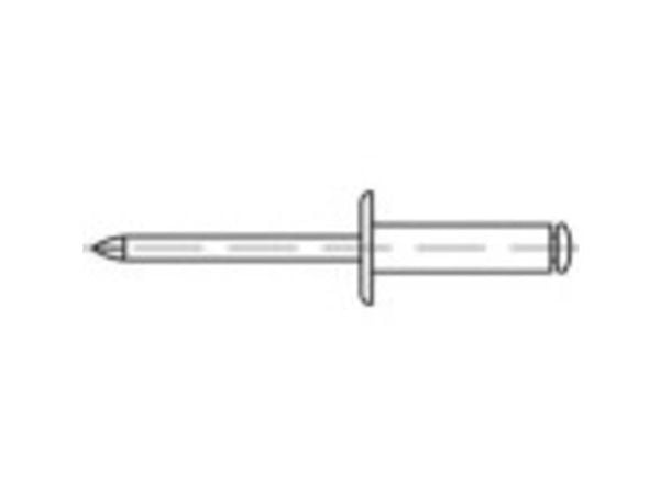 TOOLCRAFT 160020 Åpen blindnagle (Ø x L) 3,2 mm x 8 mm Aluminium Stål 500 stk
