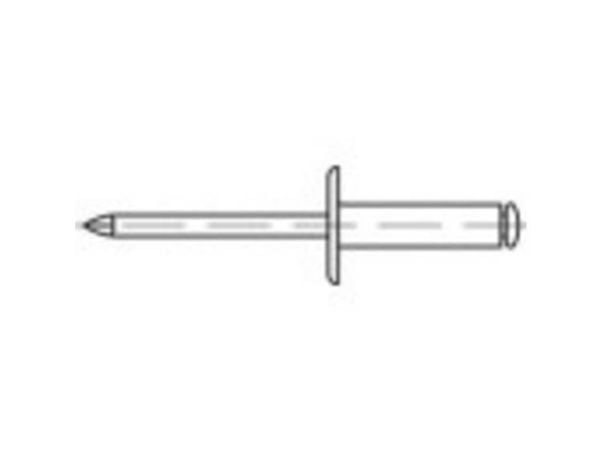 TOOLCRAFT 160089 Åpen blindnagle (Ø x L) 5 mm x 18 mm Aluminium Stål 500 stk