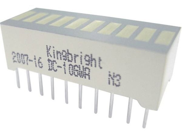 Kingbright DC-10YWA LED søylediagram 10x gul (B x H x D) 25,4 x 10,16 x 8 mm