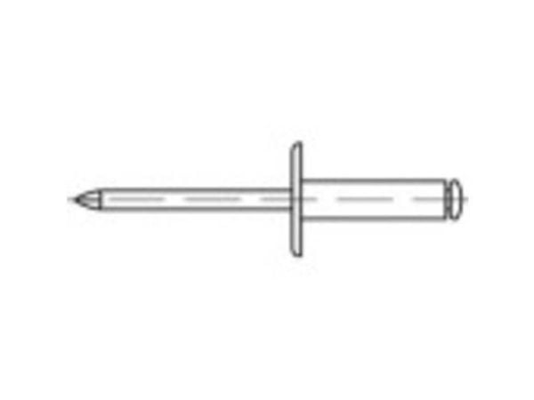 TOOLCRAFT 160149 Åpen blindnagle (Ø x L) 4 mm x 12 mm Aluminium Stål 500 stk
