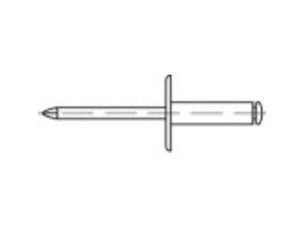 TOOLCRAFT 160153 Åpen blindnagle (Ø x L) 5 mm x 8 mm Aluminium Stål 250 stk