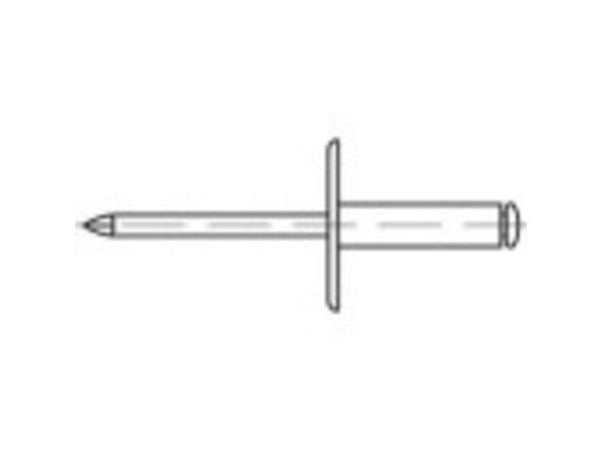 TOOLCRAFT 160168 Åpen blindnagle (Ø x L) 4,8 mm x 10 mm Aluminium Stål 250 stk