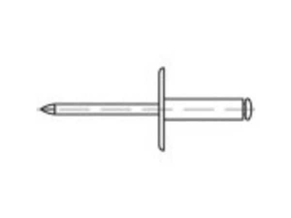 TOOLCRAFT 160312 Åpen blindnagle (Ø x L) 4,8 mm x 13 mm Stål Stål 250 stk