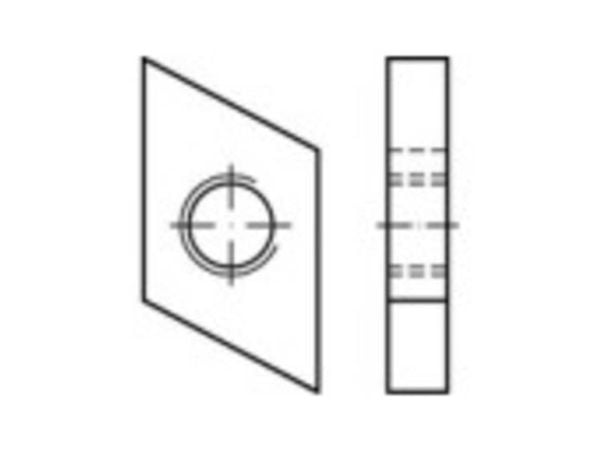 TOOLCRAFT 161555 gjengeplate til hammerhodeskruer M6, stål, galvanisert, 100 stk