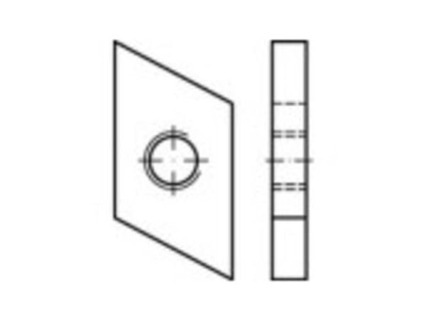 TOOLCRAFT gjengeplate til hammerhodeskruer M16, stål, galvanisert (100 stk)