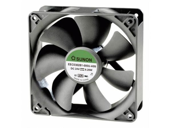 SUNON EEC0381B1-000U-A99, Vifte, 12 cm, 3100 RPM, Sort